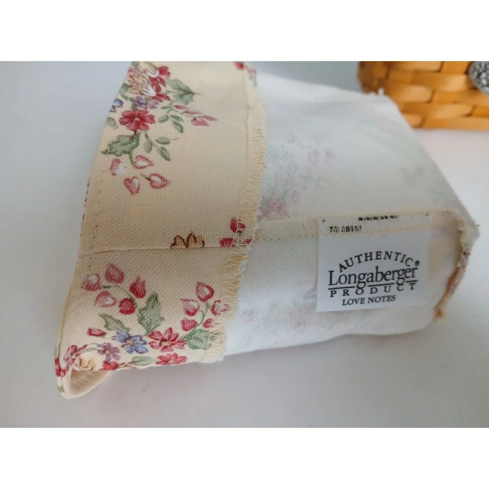 Longaberger 2001 Love Notes Basket W/ Liner & Tie On Heart Pamphlet